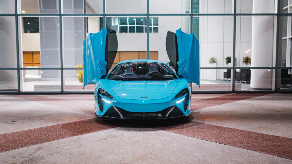 McLaren Artura side profile on a New York street