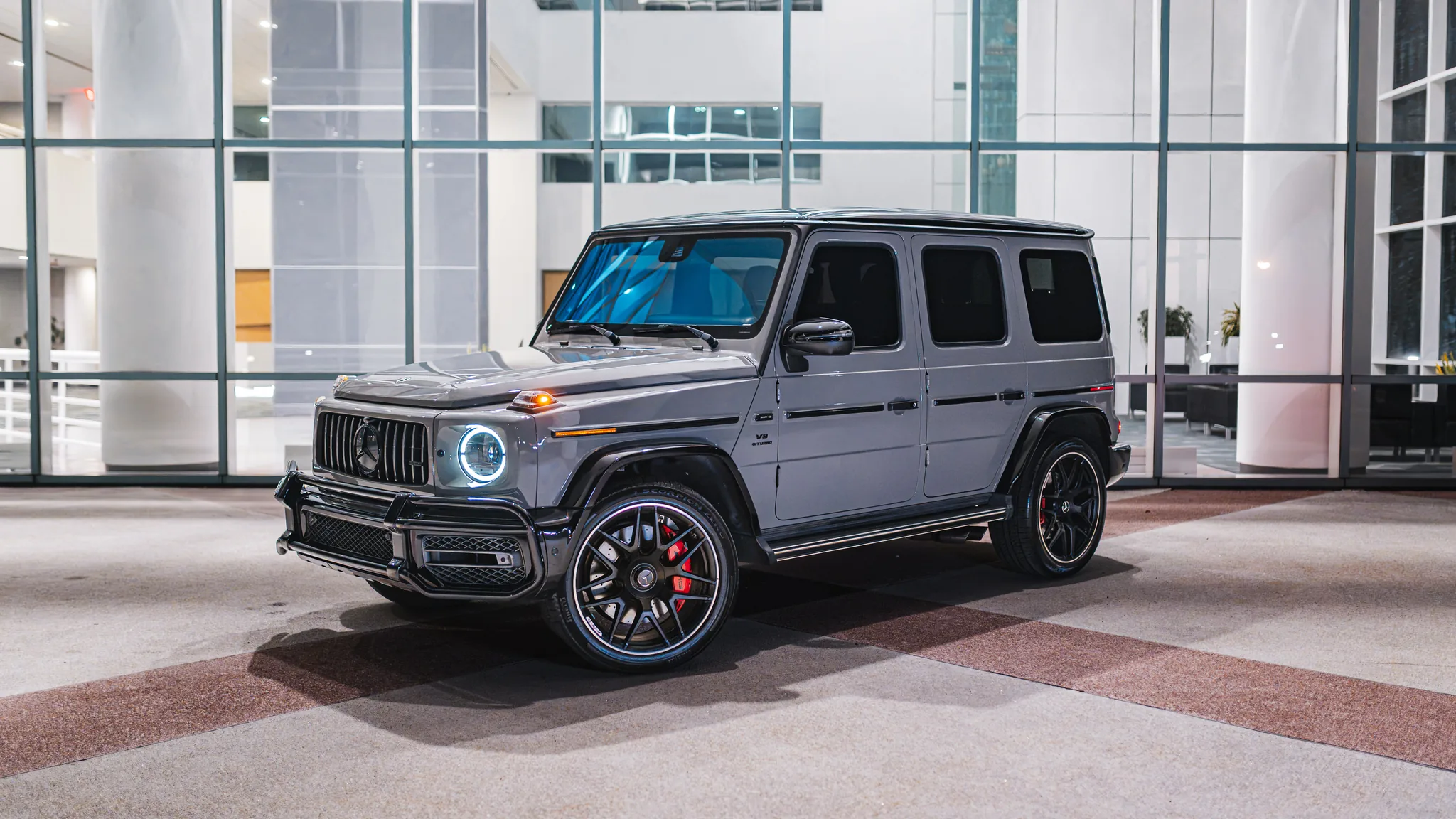 Grey Mercedes AMG G 63 exterior photo for Monarq Motors.
